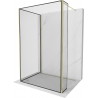 Mexen Kioto Walk-in zuhanyfal 100 x 90 x 40 cm, fekete minta, arany - 800-100-090-221-50-70-040