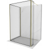 Mexen Kioto Walk-in zuhanyfal 120 x 90 x 40 cm, fekete minta, arany - 800-120-090-221-50-70-040