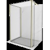 Mexen Kioto Walk-in zuhanyfal 130 x 80 x 30 cm, fekete mintás, arany kefélt - 800-130-080-221-55-70-030