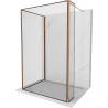 Mexen Kioto Walk-in zuhanyfal 130 x 90 x 40 cm, fekete minta, rózsaszín arany - 800-130-090-221-60-70-040