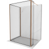 Mexen Kioto Walk-in zuhanyfal 120 x 120 x 40 cm, fekete mintával, rózsaszín arannyal - 800-120-120-221-60-70-040