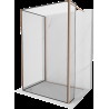 Mexen Kioto Walk-in zuhanyzófal 100 x 70 x 30 cm, fekete mintázat, kezelt réz - 800-100-070-221-65-70-030