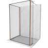 Mexen Kioto Walk-in zuhanyfal 140 x 110 x 30 cm, fekete mintás, kefélt réz - 800-140-110-221-65-70-030