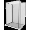 Mexen Kioto Walk-in zuhanykabin 100 x 70 x 30 cm, fekete minta, gun gray csiszolt - 800-100-070-221-66-70-030