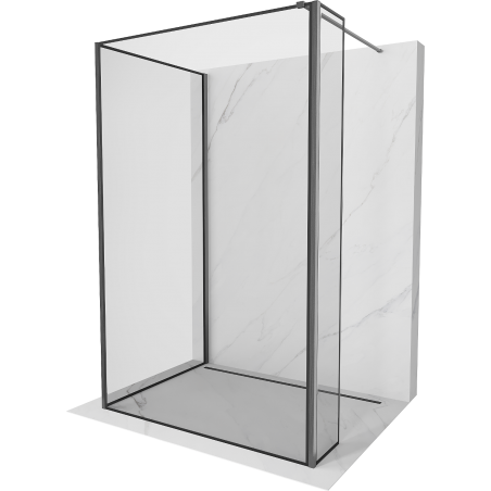 Mexen Kioto Walk-in zuhanyfal 100 x 90 x 30 cm, fekete minta, gun gray kefélt - 800-100-090-221-66-70-030