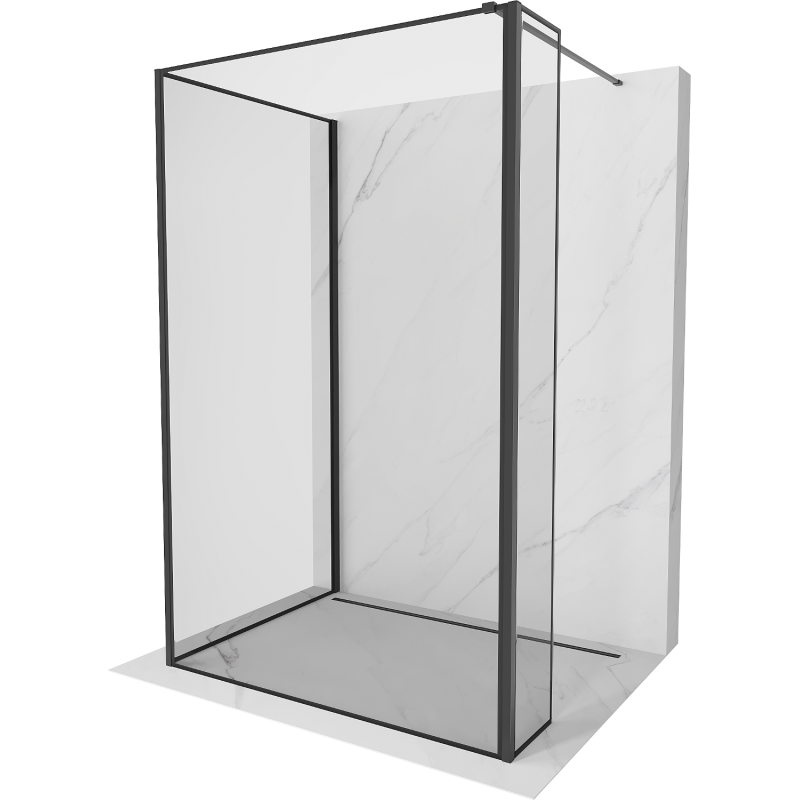 Mexen Kioto Walk-in zuhanyfal 120 x 100 x 30 cm, fekete minta, fekete - 800-120-100-221-70-70-030