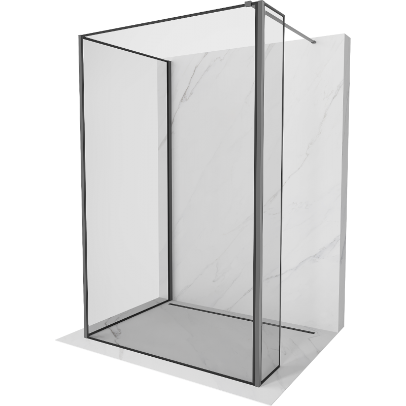 Mexen Kioto Walk-in zuhanyfal 120 x 100 x 30 cm, fekete minta, gunmetal - 800-120-100-221-95-70-030