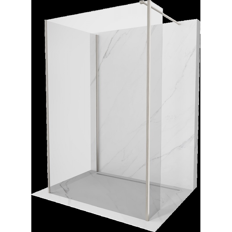 Mexen Kioto Walk-in zuhanyfal 140 x 70 x 30 cm, átlátszó, kefélt nikkel - 800-140-070-221-97-00-030