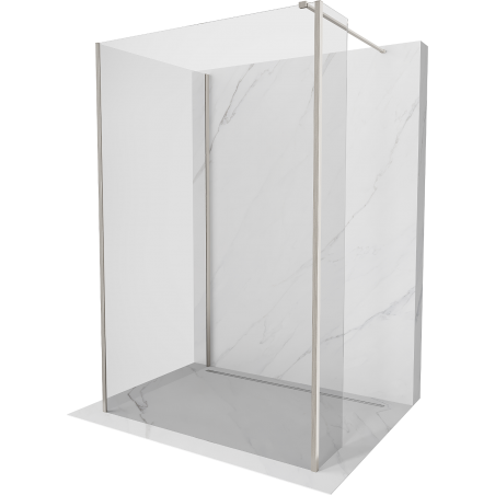 Mexen Kioto Walk-in zuhanyfal 90 x 75 x 30 cm, átlátszó, kefélt nikkel - 800-090-075-221-97-00-030