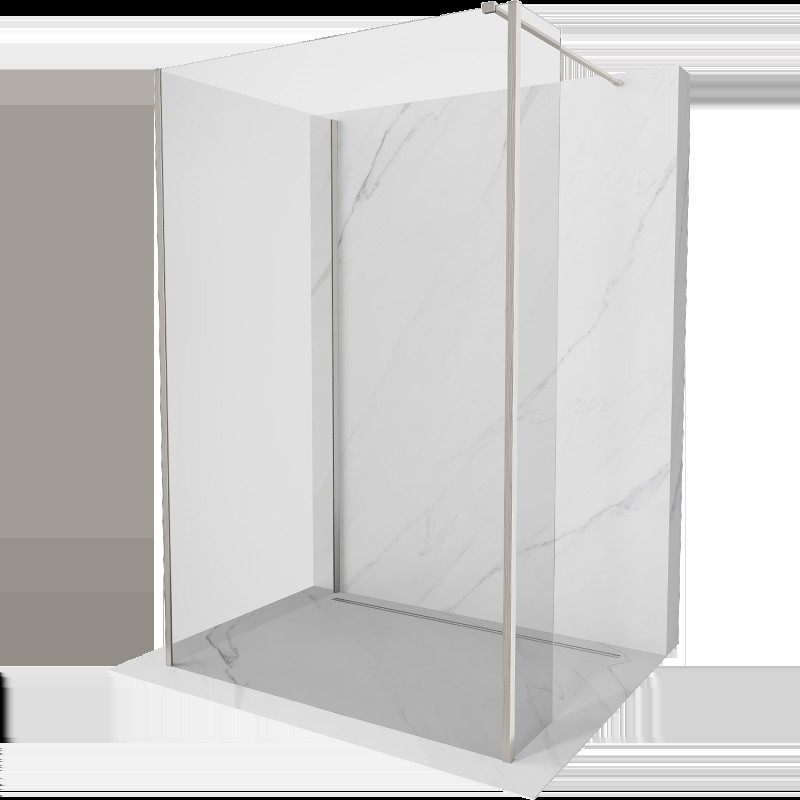 Mexen Kioto Walk-in zuhanyfal 100 x 80 x 30 cm, átlátszó, zsírkő nikellel - 800-100-080-221-97-00-030