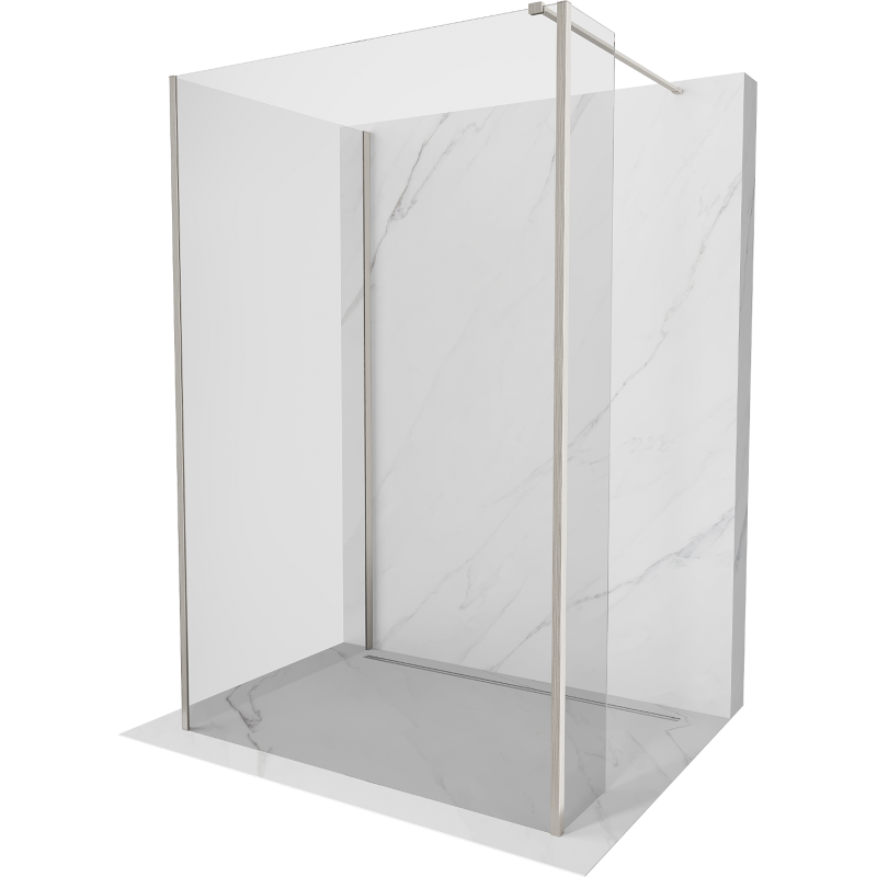 Mexen Kioto Walk-in zuhanyfal 110 x 85 x 30 cm, átlátszó, kefélt nikkel - 800-110-085-221-97-00-030