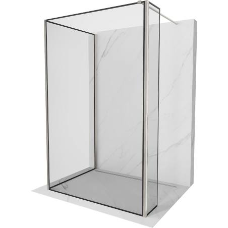 Mexen Kioto walk-in zuhanyfal 90 x 80 x 30 cm, fekete minta, kefélt nikkel - 800-090-080-221-97-70-030