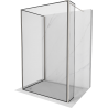 Mexen Kioto walk-in zuhanyfal 90 x 80 x 30 cm, fekete minta, kefélt nikkel - 800-090-080-221-97-70-030