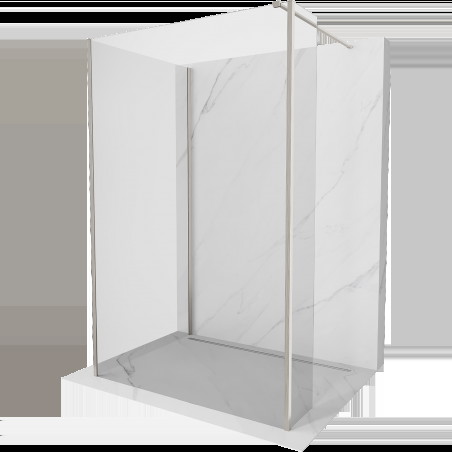 Mexen Kioto Walk-in zuhanyfal 140 x 110 x 30 cm, átlátszó, brushed nickel - 800-140-110-221-97-00-030