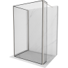 Mexen Kioto Walk-in zuhanyfal 110 x 80 x 40 cm, fekete minta, kefélt nikkel - 800-110-080-221-97-70-040