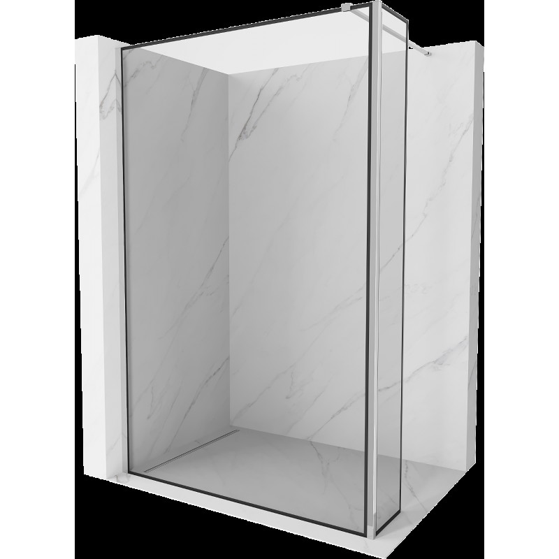 Mexen Kioto Walk-in zuhanyfal 90 x 40 cm, fekete mintázat, króm - 800-090-212-01-70-040