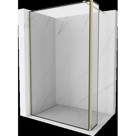 Mexen Kioto Walk-in zuhanyfal 110 x 30 cm, fekete mintázat, arany - 800-110-212-50-70-030