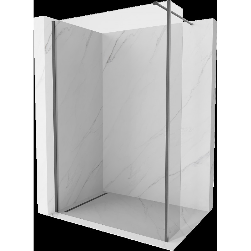 Mexen Kioto Walk-in zuhanyfal 120 x 30 cm, átlátszó, pisztolykék kefélt - 800-120-212-66-00-030