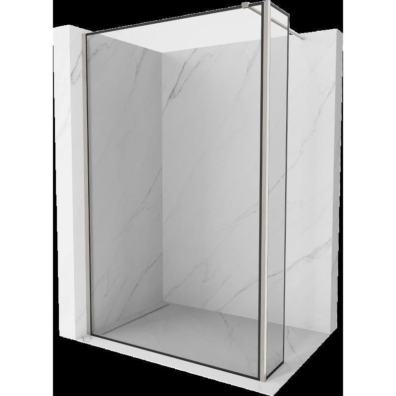 Mexen Kioto Walk-in zuhanyfal 120 x 30 cm, fekete minta, valamint kefélt nikkel - 800-120-212-97-70-030