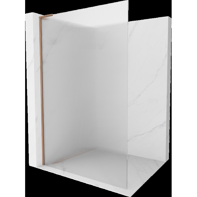 Mexen Kioto L Walk-in zuhanya 90 x 200 cm, króm, csiszolt réz - 800-090-103-65-09