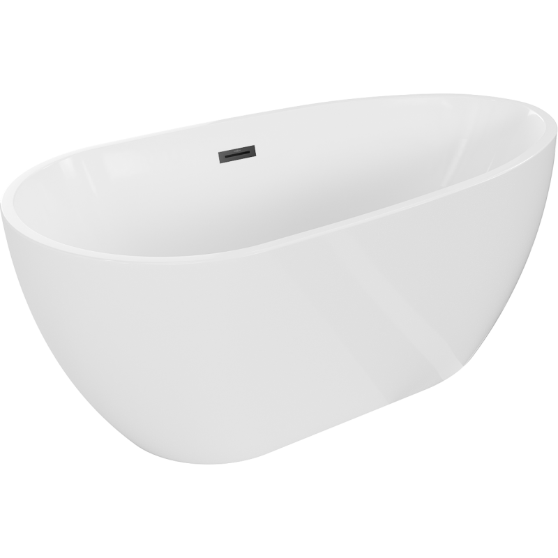 Mexen Eos szabadon álló kád 150 x 75 cm, fehér, fekete túlfolyó - 52471507500-70