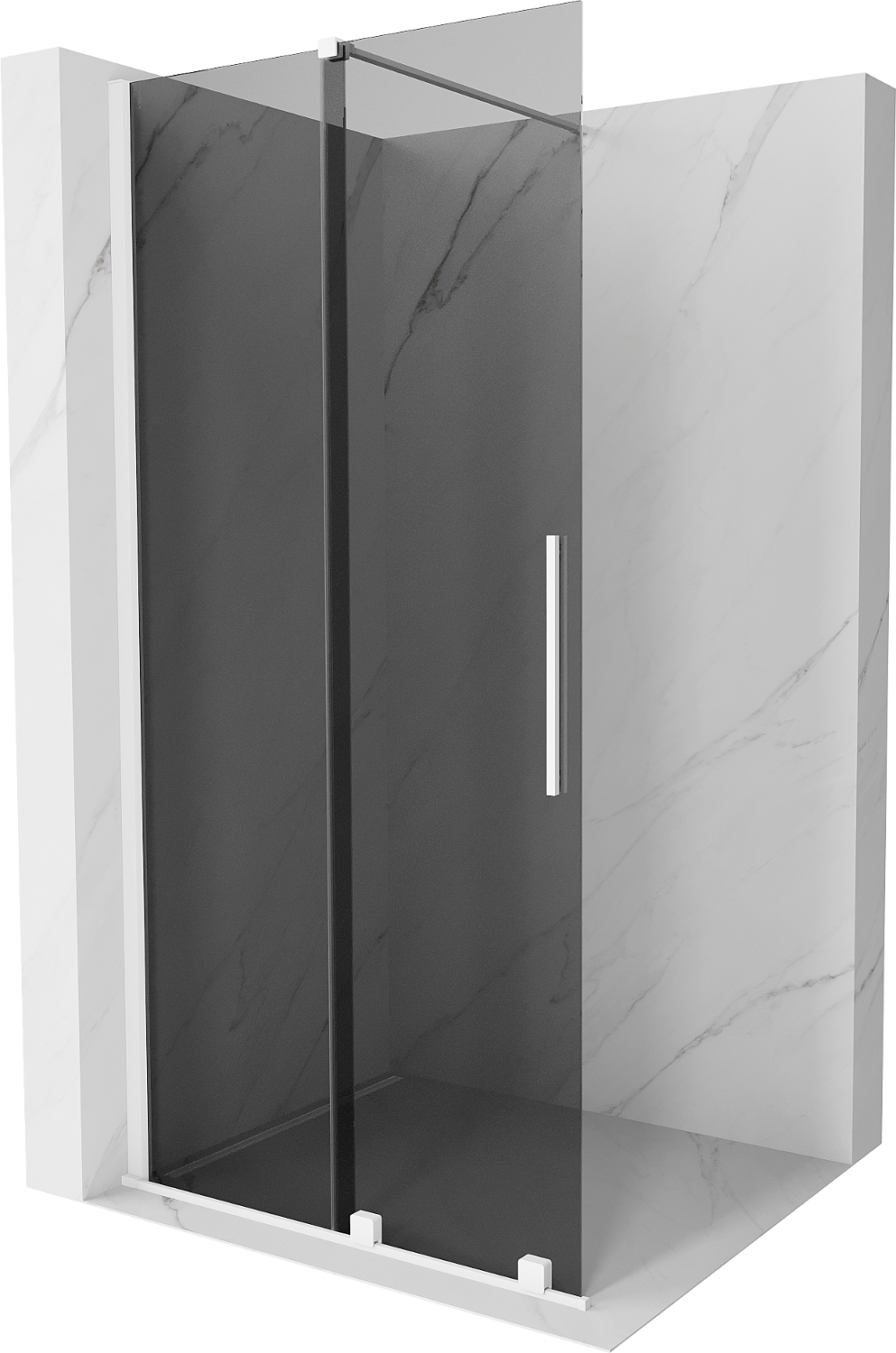 Mexen Velar Walk-in zuhanyfal 75 x 200 cm, grafit 8 mm, fehér - 871-075-000-43-20