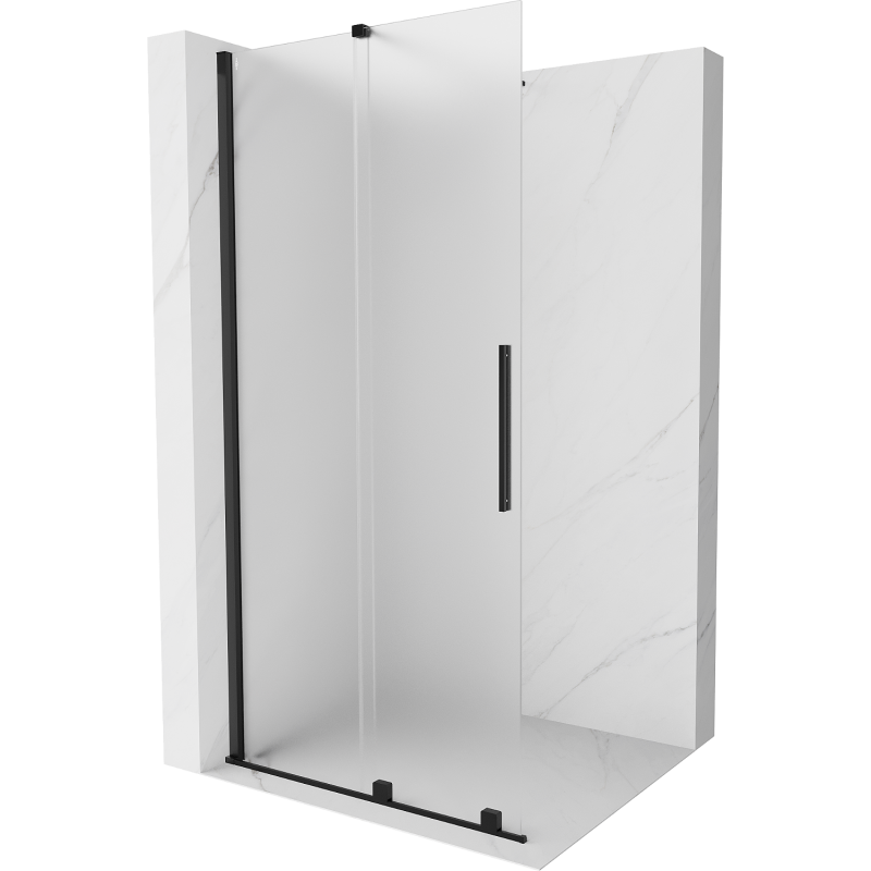 Mexen Velar Walk-in zuhanyfal 110 x 200 cm, matt üveg 8 mm, fekete - 871-110-000-33-70