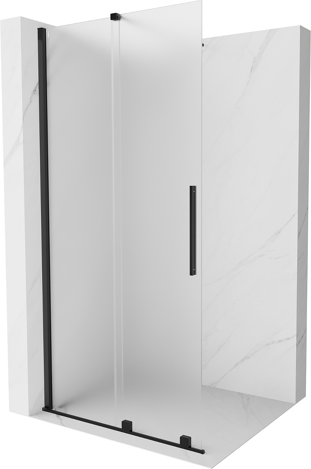 Mexen Velar Walk-in zuhanyfal 110 x 200 cm, matt üveg 8 mm, fekete - 871-110-000-33-70