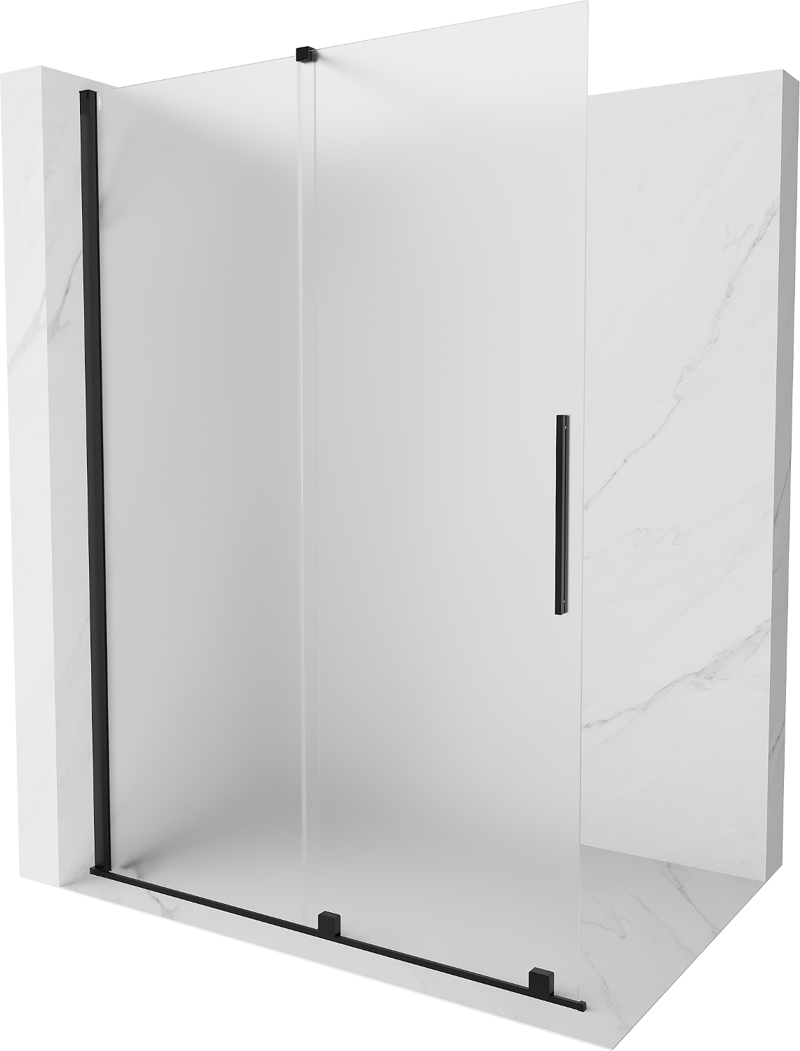 Mexen Velar áttetsző Walk-in zuhanyfal 130 x 200 cm, 8 mm, fekete - 871-130-000-33-70