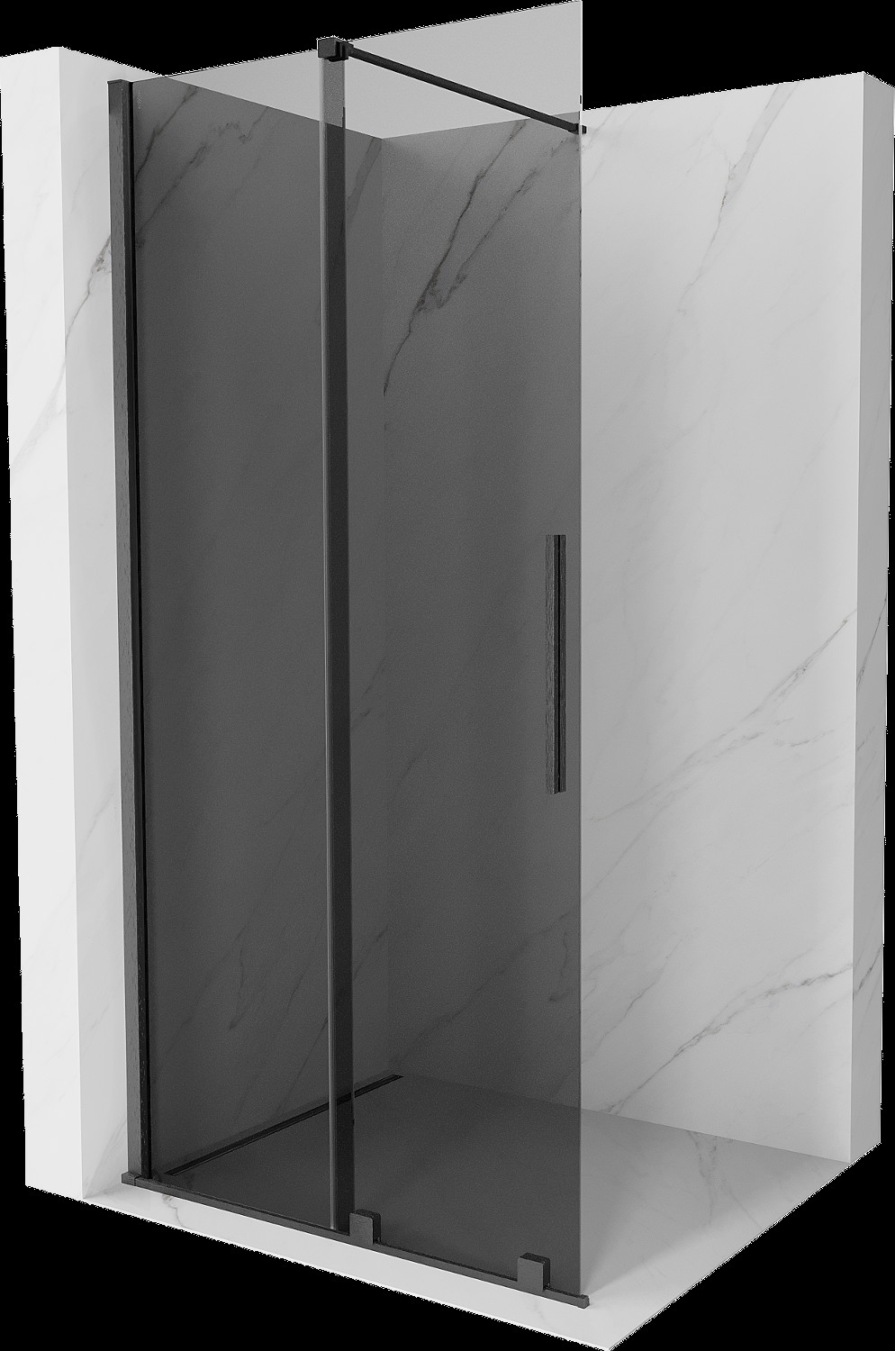 Mexen Velar tolózáró Walk-in 70 x 200 cm, grafit 8 mm, gun gray csiszolt - 871-070-000-43-66