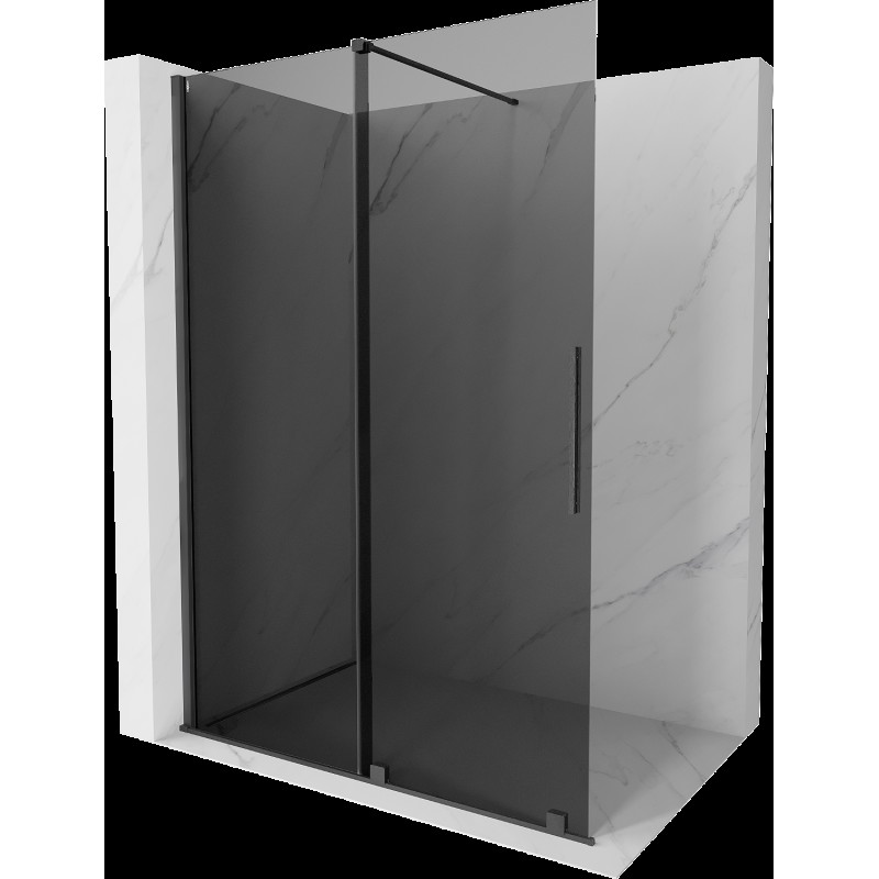 Mexen Velar toló zuhanyfal Walk-in 140 x 200 cm, grafit 8 mm, gun gray kefélt - 871-140-000-43-66