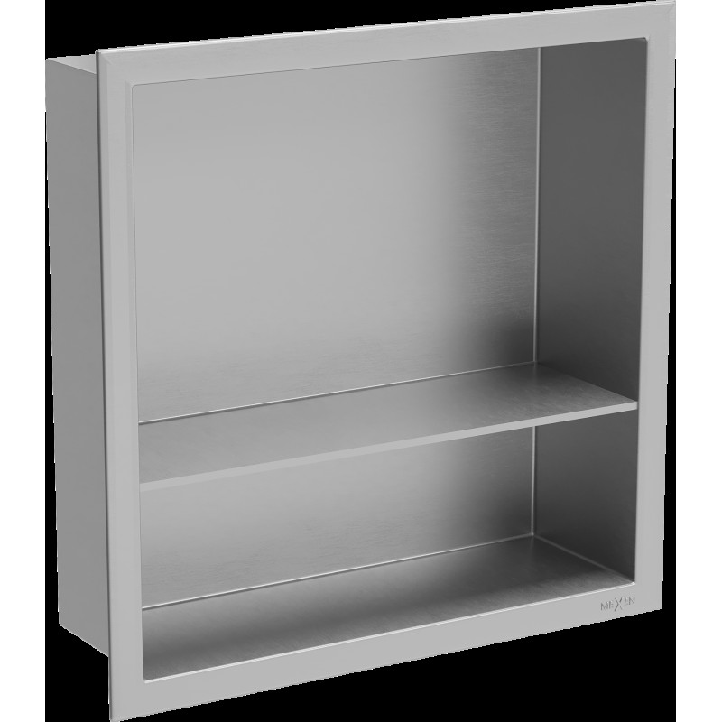 Mexen X-Wall-R fürdőszoba süllyesztett polc kerettel és polccal 30 x 30 cm, inox - 1910303010S