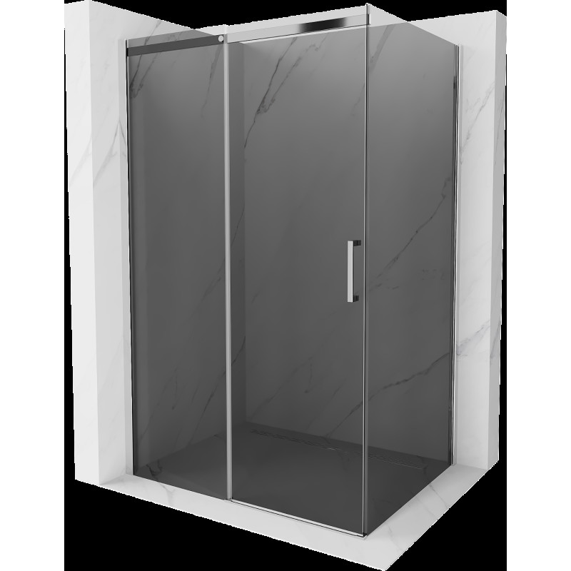 Mexen Omega tolóajtós zuhanykabin 140 x 90 cm, Sötétszürke, Króm - 825-140-090-01-40