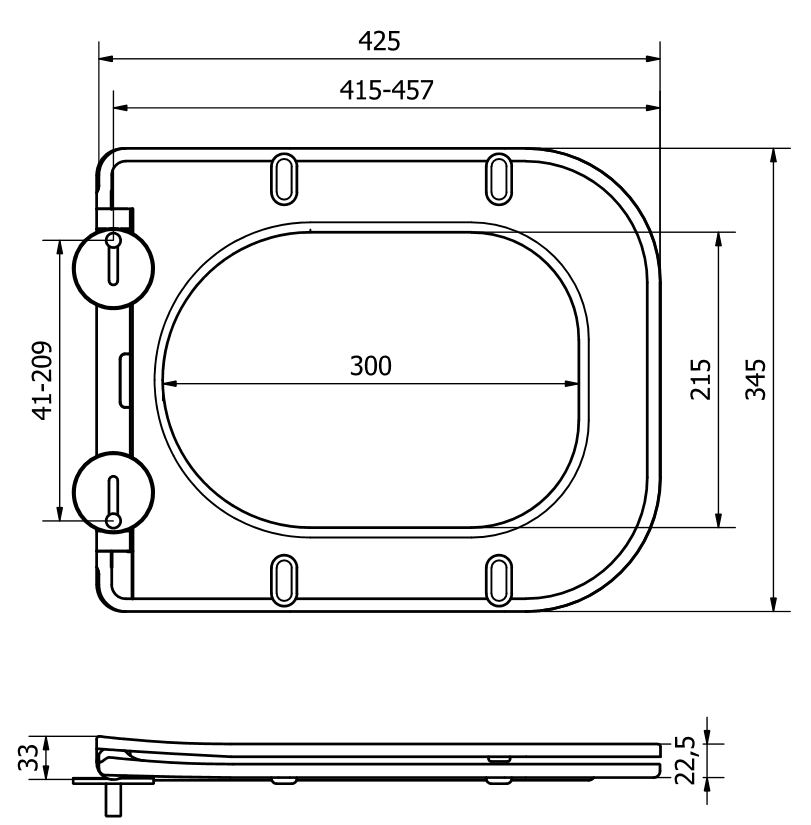 Mexen slim WC-ülőke leeresztő automatikával, Duroplaszt, Fehér - 39060100