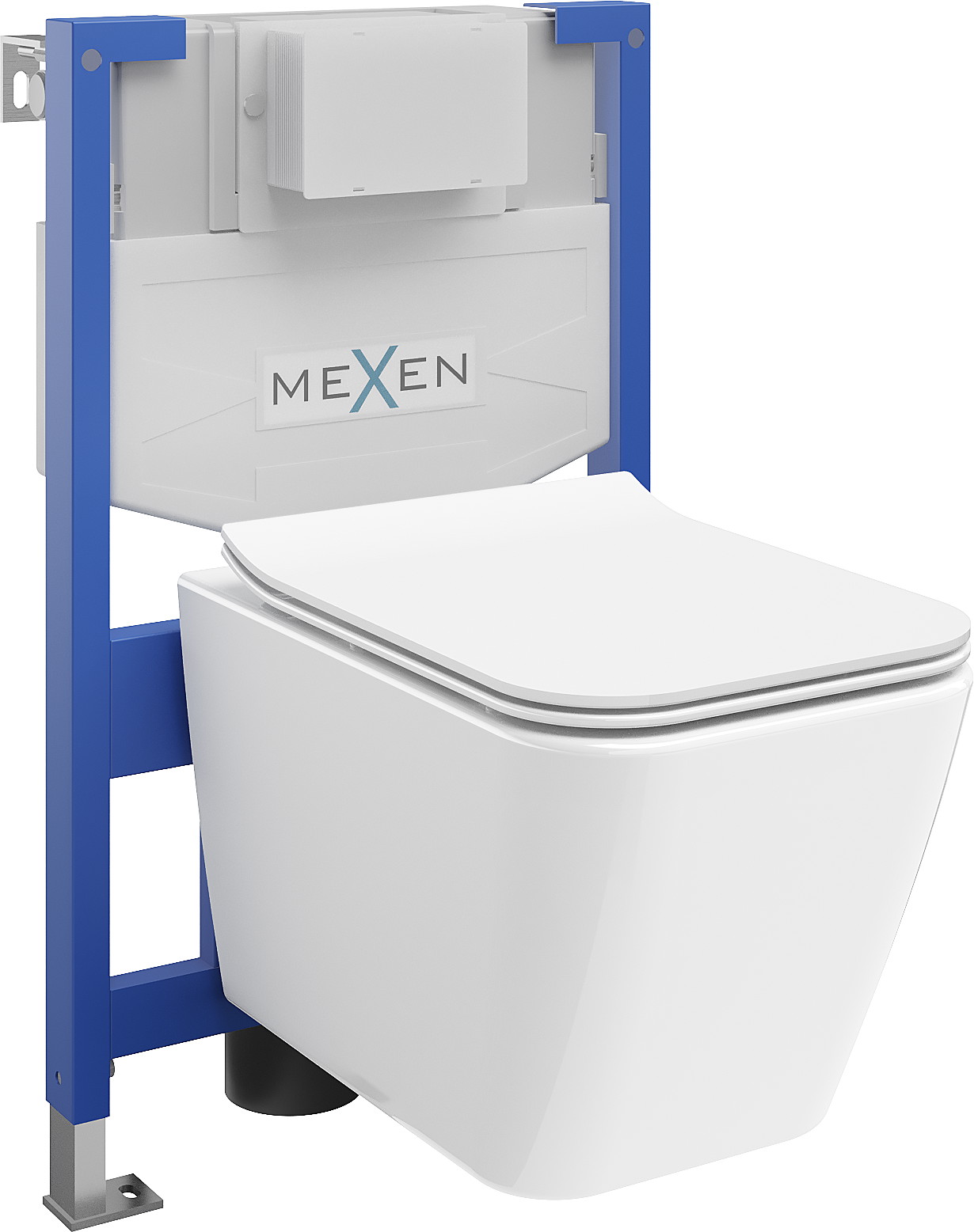 Mexen beépíthető Felix XS-F WC váz WC csészével Cube és leeresztő automatikás ülőkével, Fehér - 68030924000